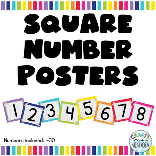 Square Number Posters